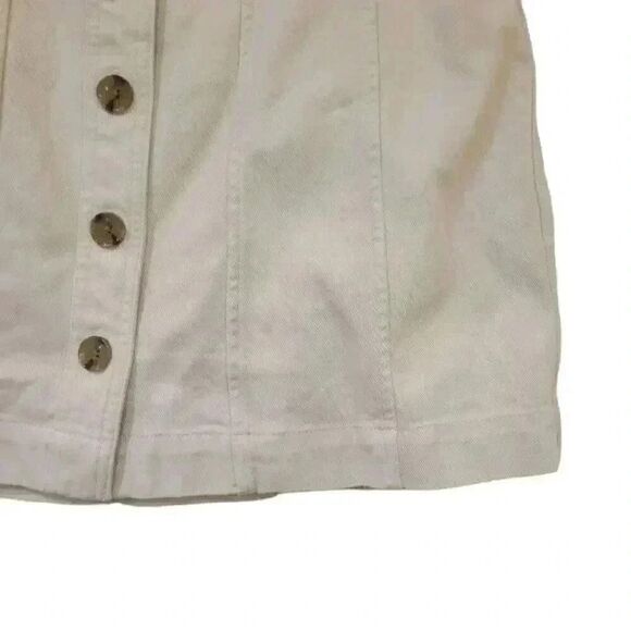 Banana Republic Women's Ivory Twill Cotton Button Front Mini Skirt NEW - Picture 5 of 12